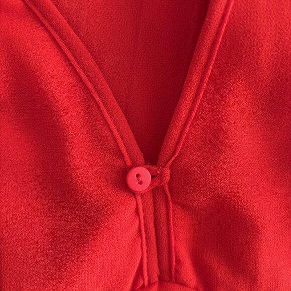 ZARA ORANGE GORGEOUS PLEATED CHIFFON MAXI DRESS WITH OPENED BACK, SZ. M, NWT - Picture 11 of 12